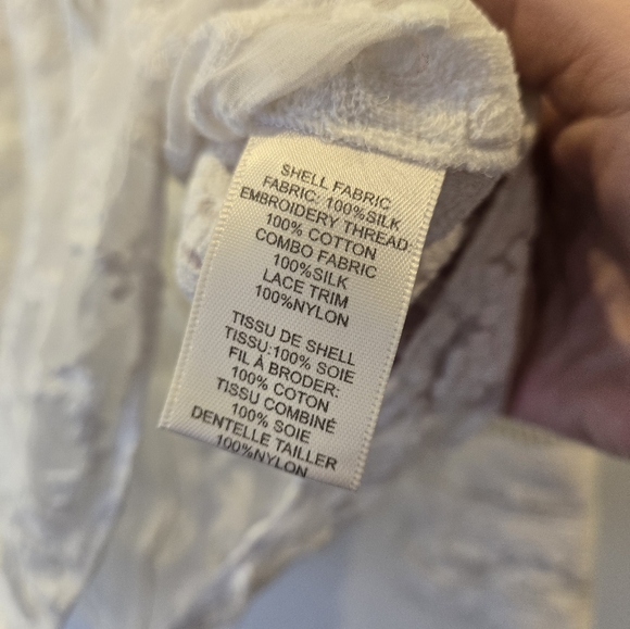 Rebecca Taylor Silk Chiffon Embroidered Top Size 6 - Picture 7 of 9